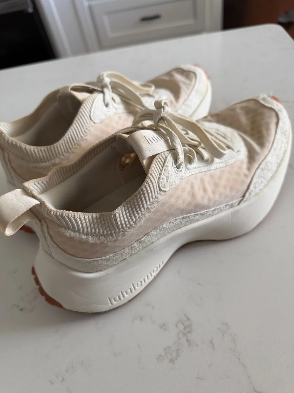 lululemon athletica Women's Cream/Tan Slip-On Athletic Sneakers